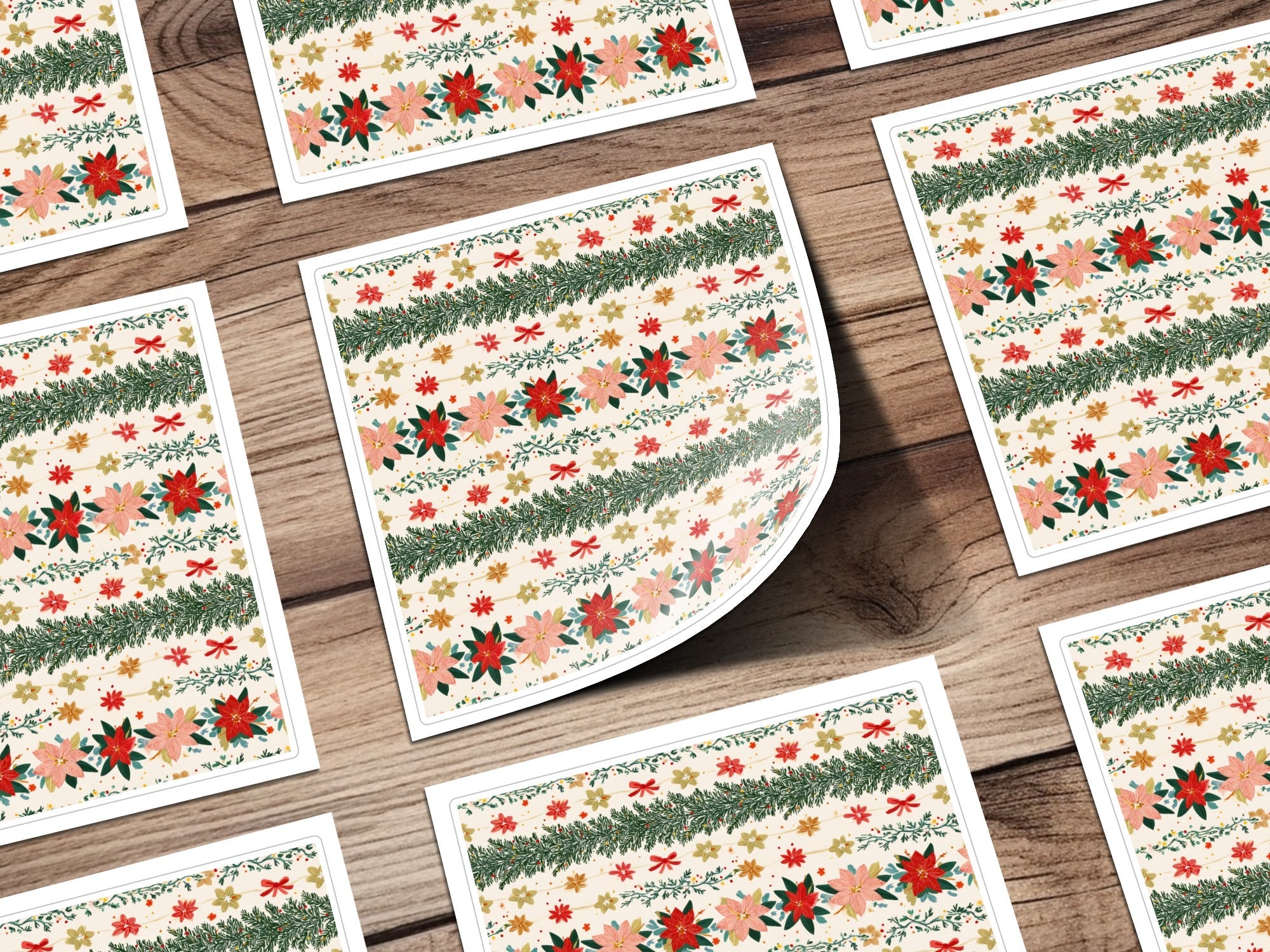 Festive Floral Christmas Theme Design Celebration Time Digital