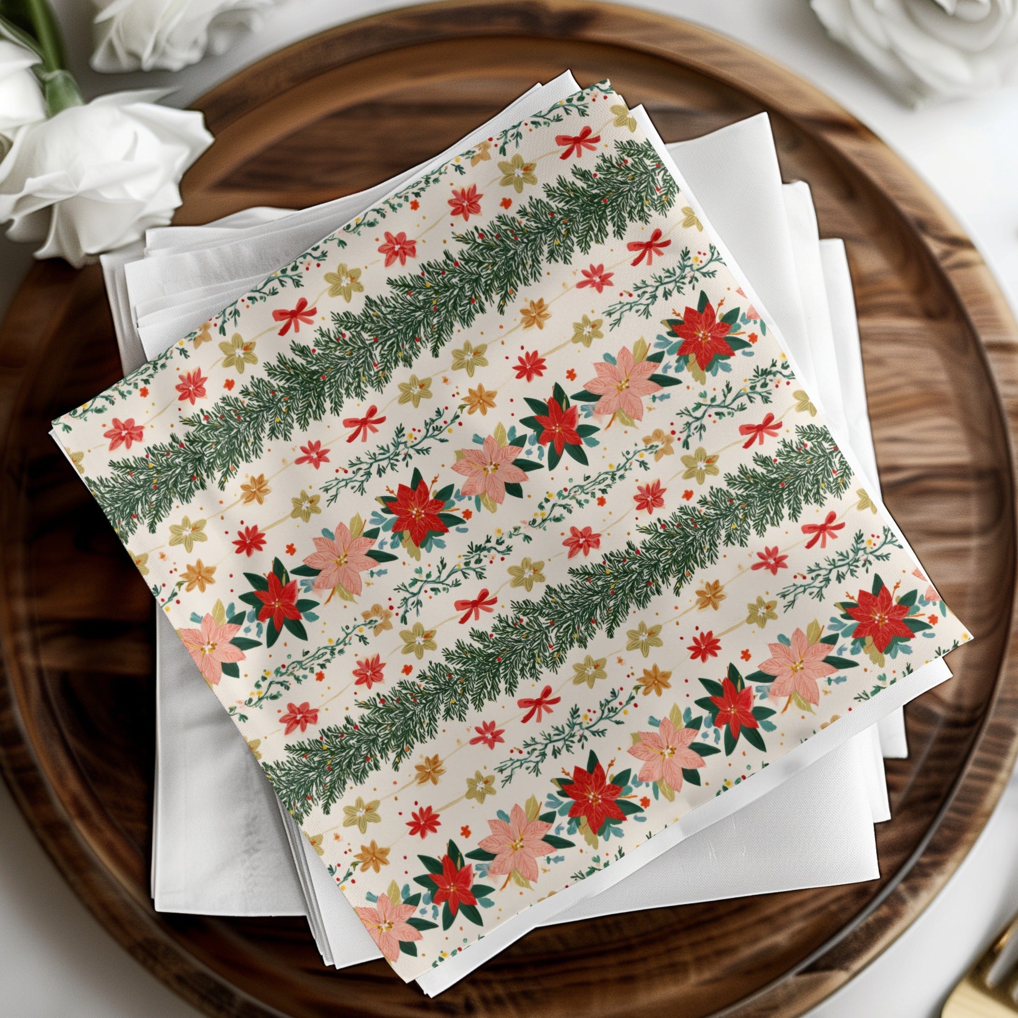 Festive Floral Christmas Theme Design Celebration Time Digital