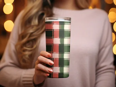Festive Plaid Red Green Digital Download | Christmas Plaid Digital Image | Holiday Plaid Pattern | Printable Holiday Decor