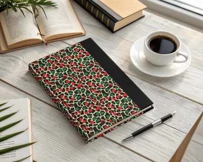 Festive Red and Green Christmas Leopard Print Seamless Pattern Background Digital