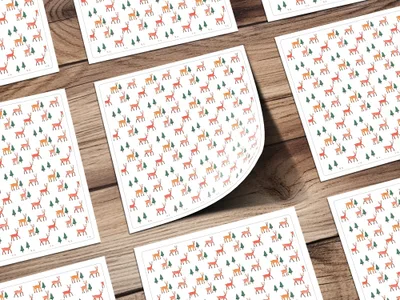 Festive Reindeer Forest Pattern Design Inspiration Digital