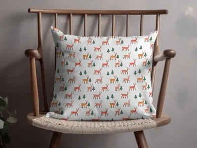 Festive Reindeer Forest Pattern Design Inspiration Digital