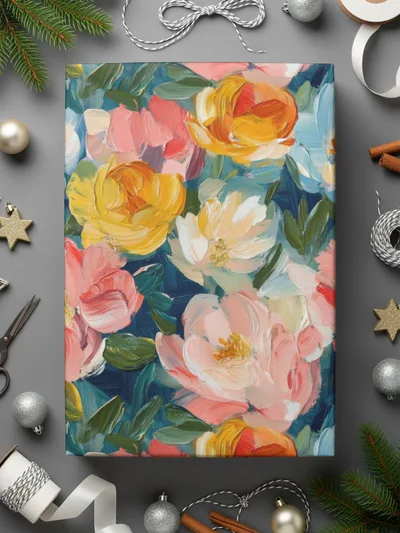 Fine Art Abstract Painted Floral Pattern for Spring Design