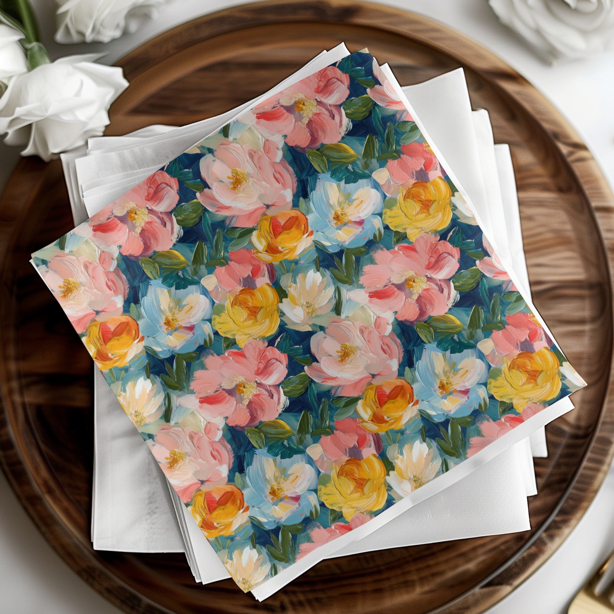 Fine Art Abstract Painted Floral Pattern for Spring Design