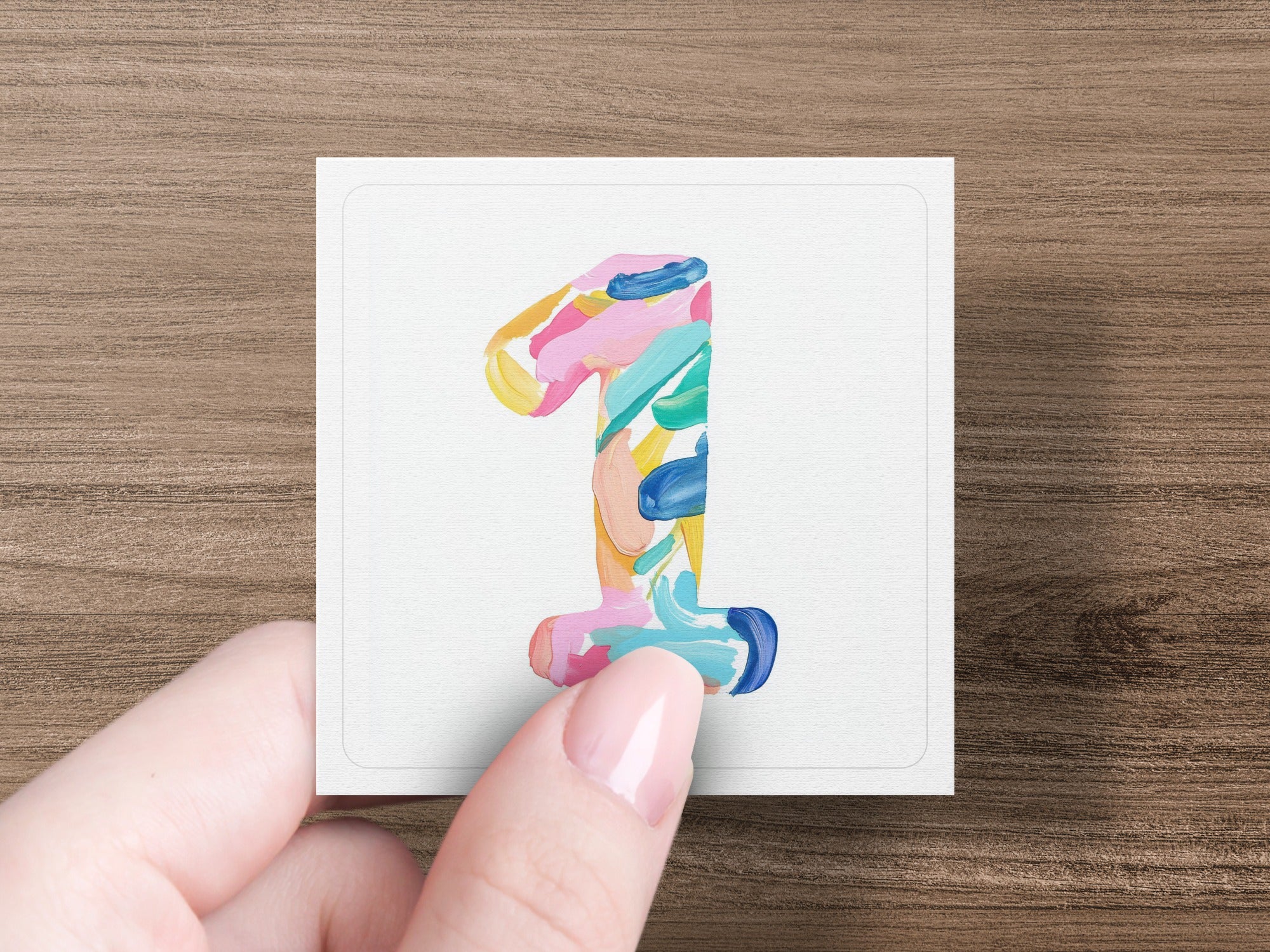 First Birthday Number One SVG, Preppy Clip Art, Abstract Painted Number 1 Digital Download for Party Invitations & Milestones