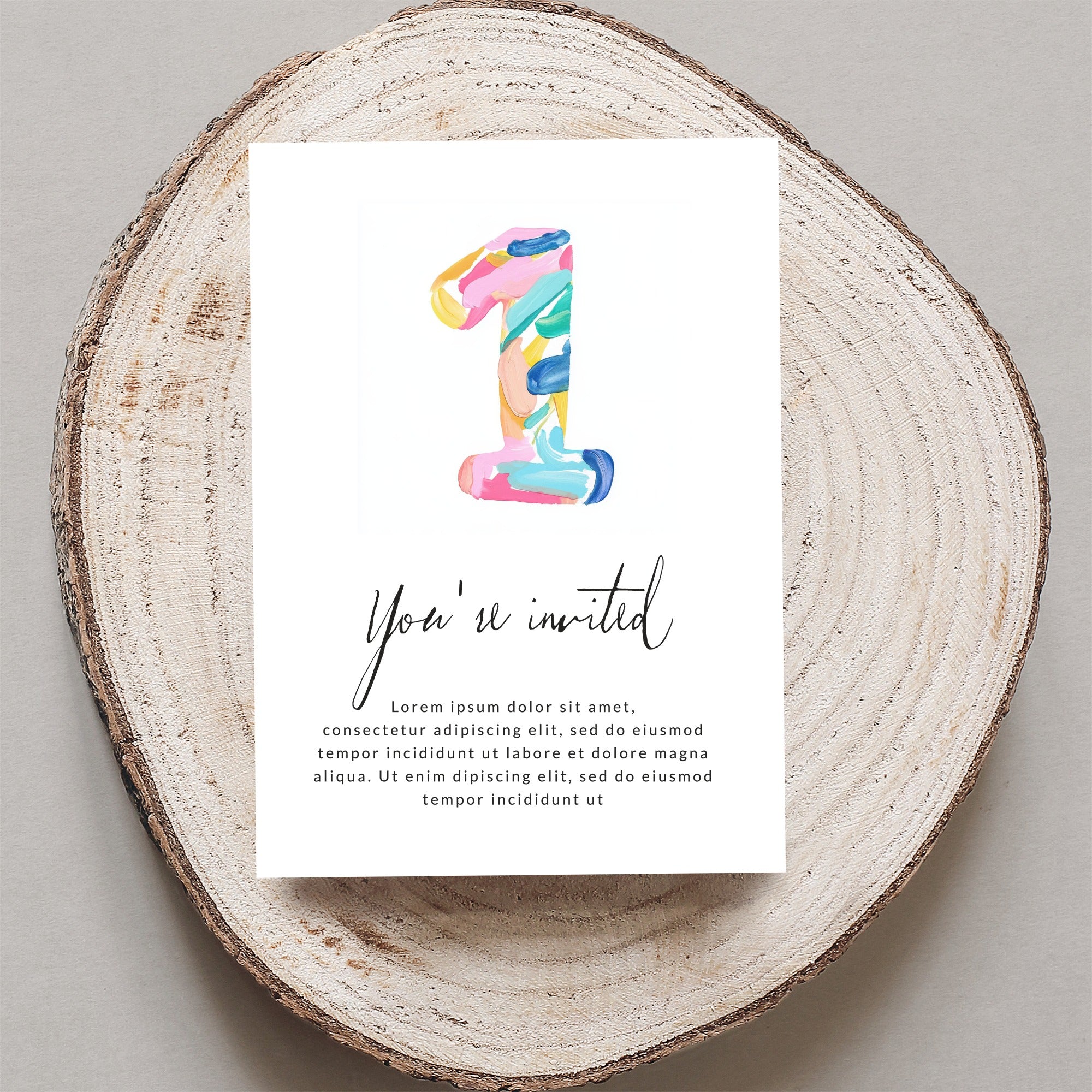 First Birthday Number One SVG, Preppy Clip Art, Abstract Painted Number 1 Digital Download for Party Invitations & Milestones