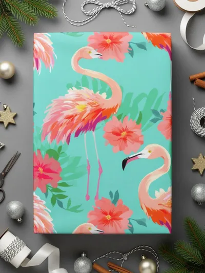 Flamingo Seamless Pattern Digital Paper, Tropical Flamingo Print, Summer Flamingo Digital, Colorful Repeat Pattern, Floral Flamingo File