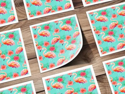 Flamingo Seamless Pattern Digital Paper, Tropical Flamingo Print, Summer Flamingo Digital, Colorful Repeat Pattern, Floral Flamingo File