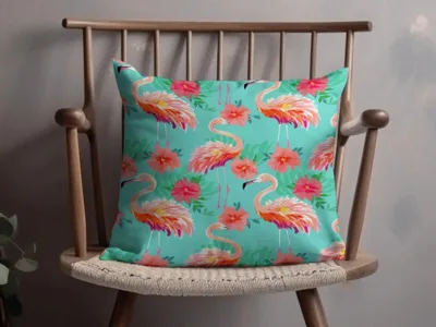 Flamingo Seamless Pattern Digital Paper, Tropical Flamingo Print, Summer Flamingo Digital, Colorful Repeat Pattern, Floral Flamingo File