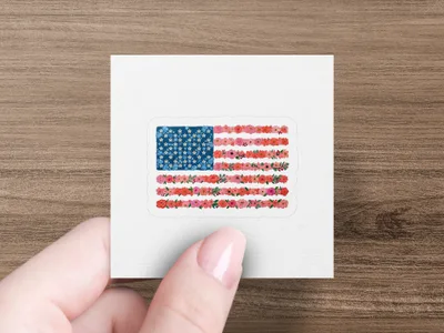 Floral American Flag T-Shirt Digital Design | Patriotic Flower USA Flag SVG PNG | 4th of July Independence Day Tee
