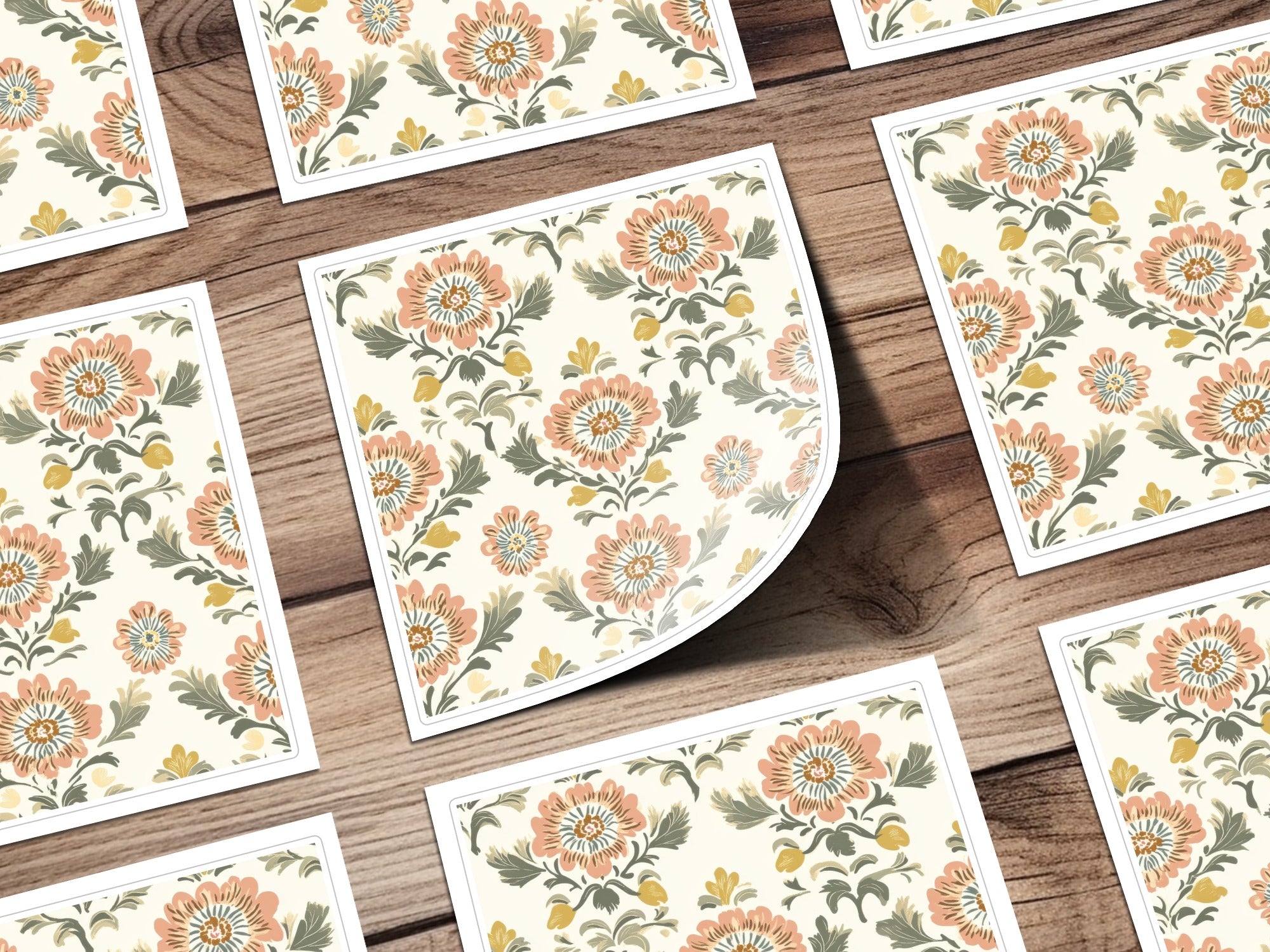Floral Arrangement Featuring A Seamless Indian Pattern Floral Chintz