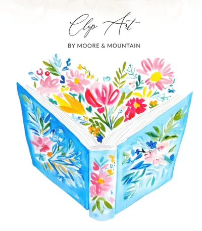 Floral Book Heart SVG, Open Book with Flowers Digital File, Whimsical Book Lover Gift, Reading Aesthetic PNG, Instant Download Art SVG