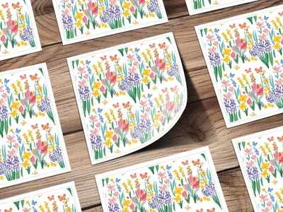 Floral Butterfly Digital Paper, Seamless Flower Pattern, Watercolor Wildflower Design, Spring Garden Print, Floral Digital Download