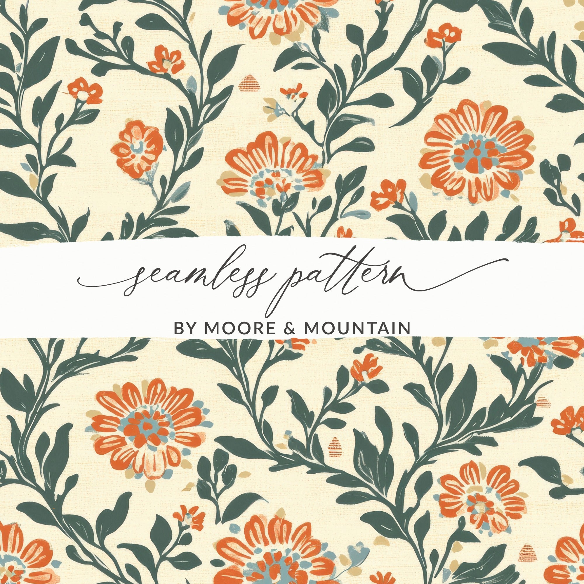 Floral Delight Kalamkari Seamless Pattern Delicate Chintz Background