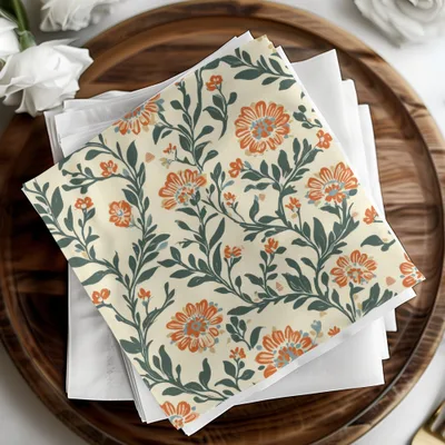 Floral Delight Kalamkari Seamless Pattern Delicate Chintz Background