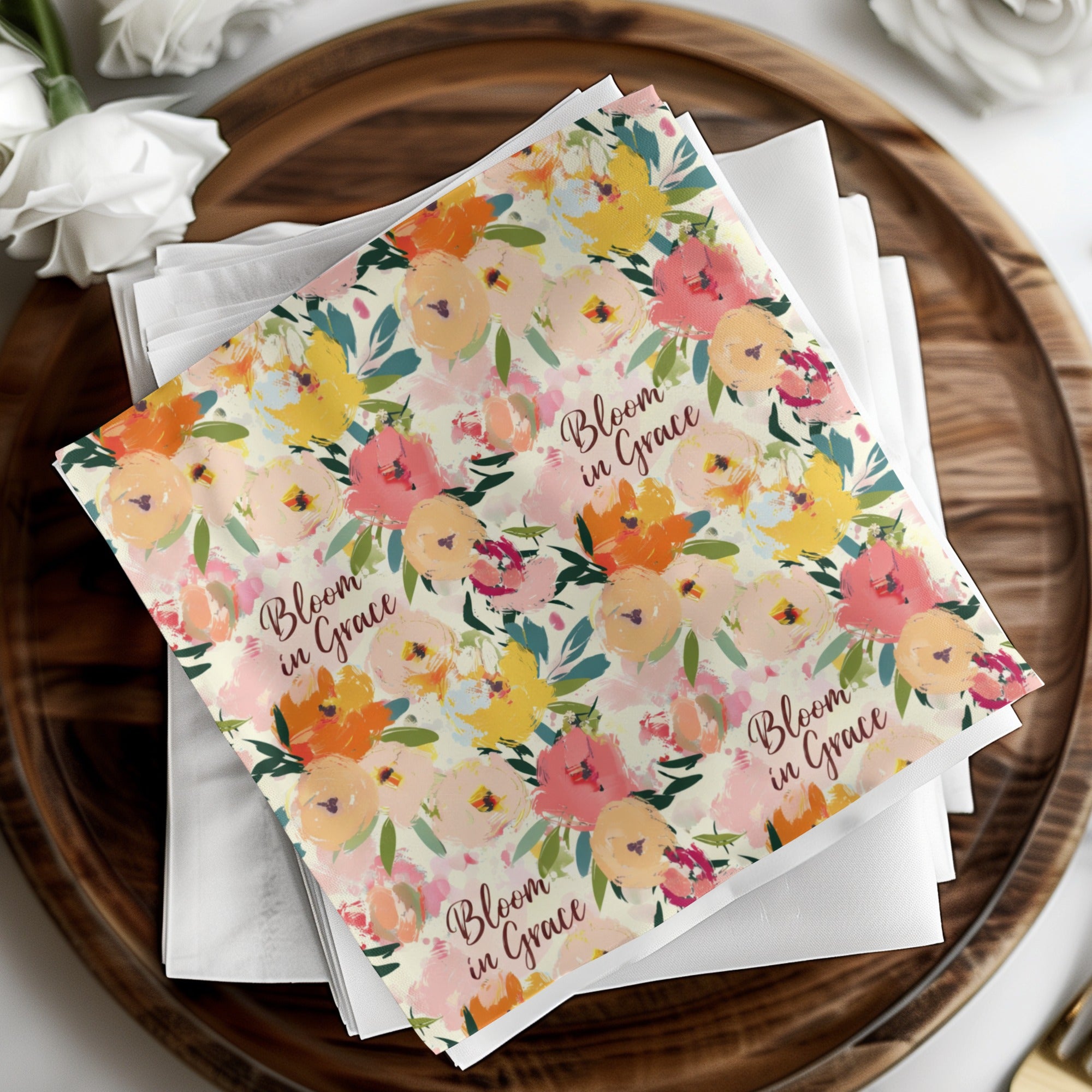 Floral Digital Paper, Bloom in Grace Pattern, Seamless Flower Pattern, Pastel Flowers Digital Download, Scrapbook Paper, Floral Background