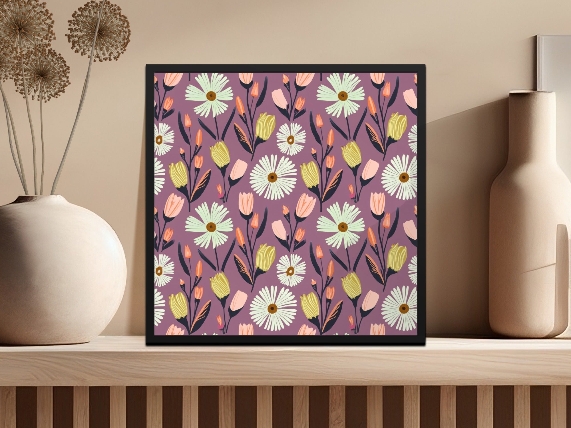 Floral Digital Paper, Daisy Seamless Pattern, Flowers Digital Download, Scrapbooking Paper, Fabric Design, Floral Print, Digital Design