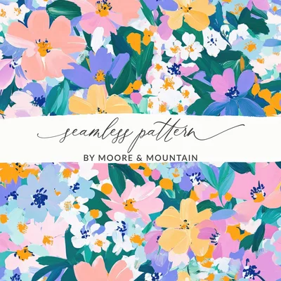 Floral Digital Paper, Flower Pattern, Seamless Design, Floral Background, Pastel Colors, Commercial Use Digital Downloads