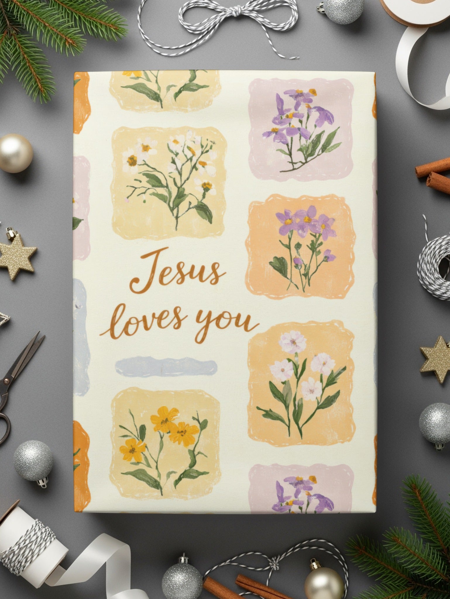 Floral Digital Paper, Jesus Loves You Seamless Pattern Seamless Christian Background, Girly Seamless Background, Digital Download