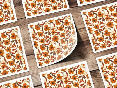 Floral Digital Paper, Seamless Flower Pattern, Autumn Digital Paper, Digital Fabric Pattern, Botanical Design, Scrapbook Paper