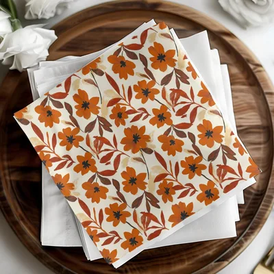 Floral Digital Paper, Seamless Flower Pattern, Autumn Digital Paper, Digital Fabric Pattern, Botanical Design, Scrapbook Paper