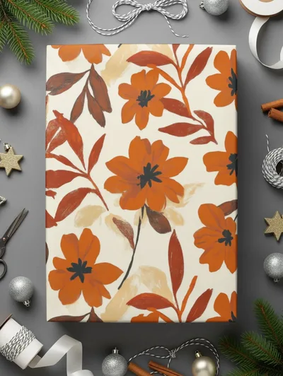 Floral Digital Paper, Seamless Flower Pattern, Autumn Digital Paper, Digital Fabric Pattern, Botanical Design, Scrapbook Paper