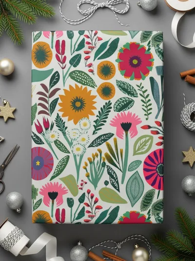 Seamless Mod Floral Digital Paper, Seamless Flower Pattern, Botanical Print, Scrapbook Paper