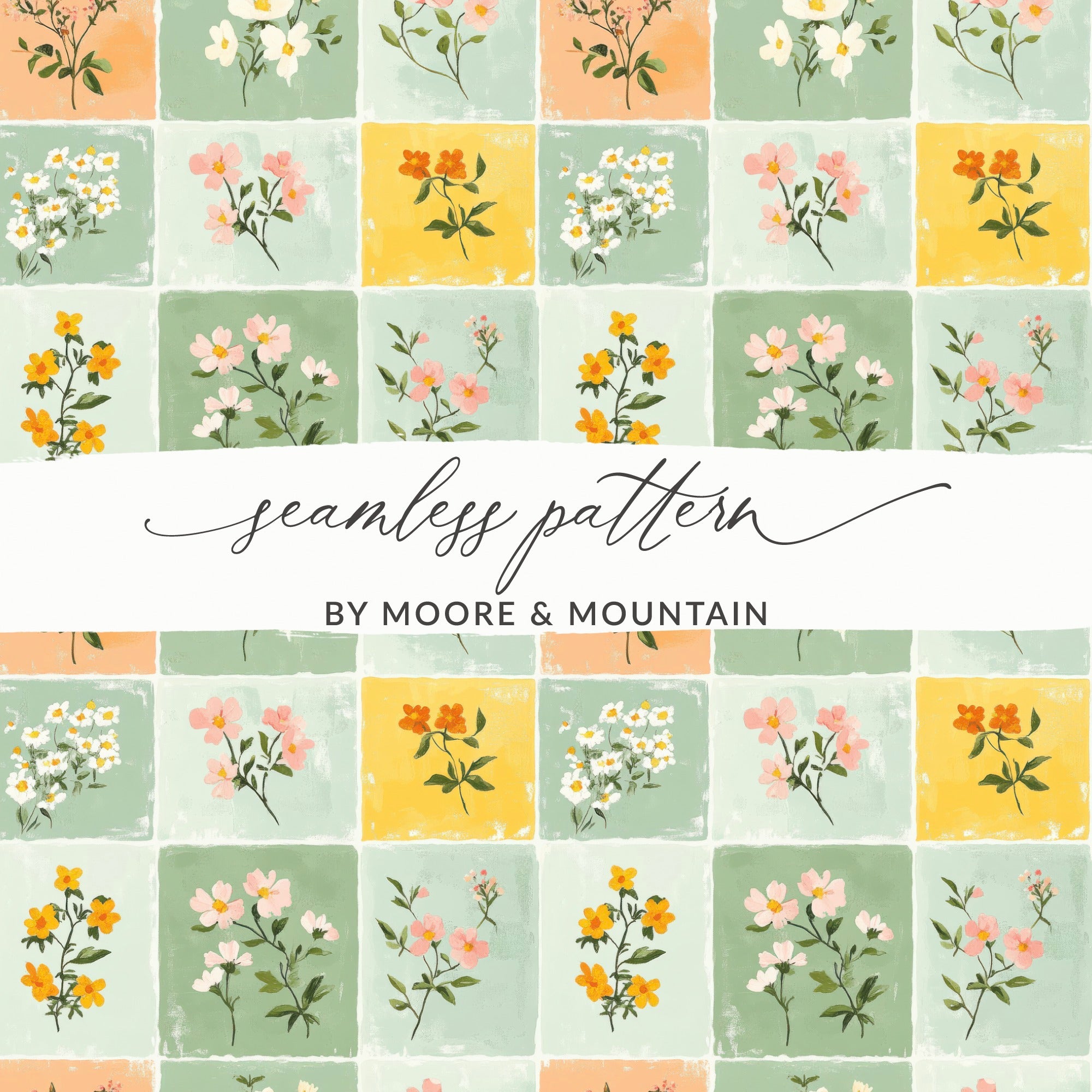 Floral Digital Paper, Seamless Flower Pattern, Botanical Scrapbook Paper, Pastel Fabric Design, Floral Background, Digital Download
