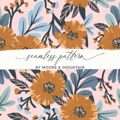 Modern Boho Floral Background Trendy Seamless Floral Pattern