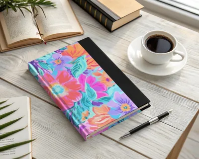 Preppy Purple and Teal Seamless Flower Pattern, Bright Colorful Floral Print, Pink Blue Floral Design, Neon Purple Preppy Floral Seamless Pattern