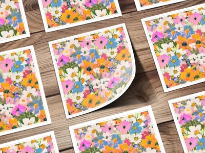 Preppy Floral Digital Paper, Seamless Flower Pattern, Colorful Floral Background, Scrapbook Paper, Commercial Use Digital Product