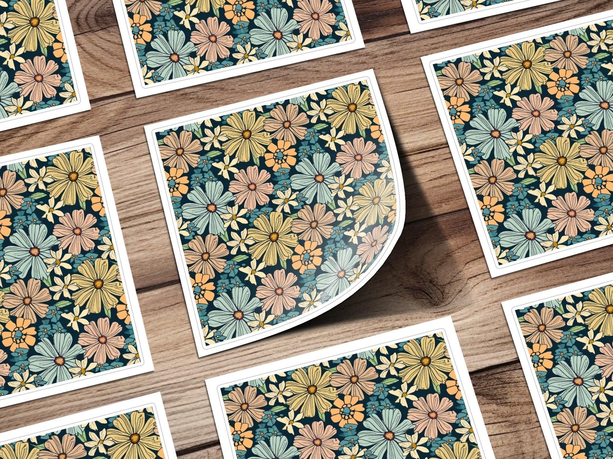 Floral Digital Paper, Seamless Flower Pattern, Daisy Digital Download, Floral Background, Two Scale Options, JPEG File, Commercial Use