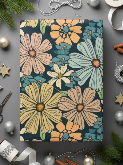 Floral Digital Paper, Seamless Flower Pattern, Daisy Digital Download, Floral Background, Two Scale Options, JPEG File, Commercial Use