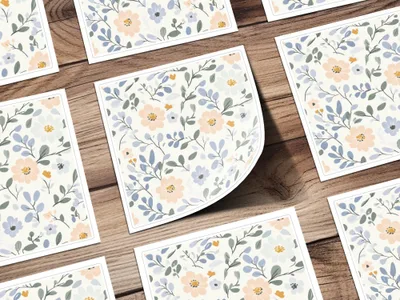 Pastel Neutral Floral Seamless Pattern, Gentle Seamless Pattern for Commercial Use