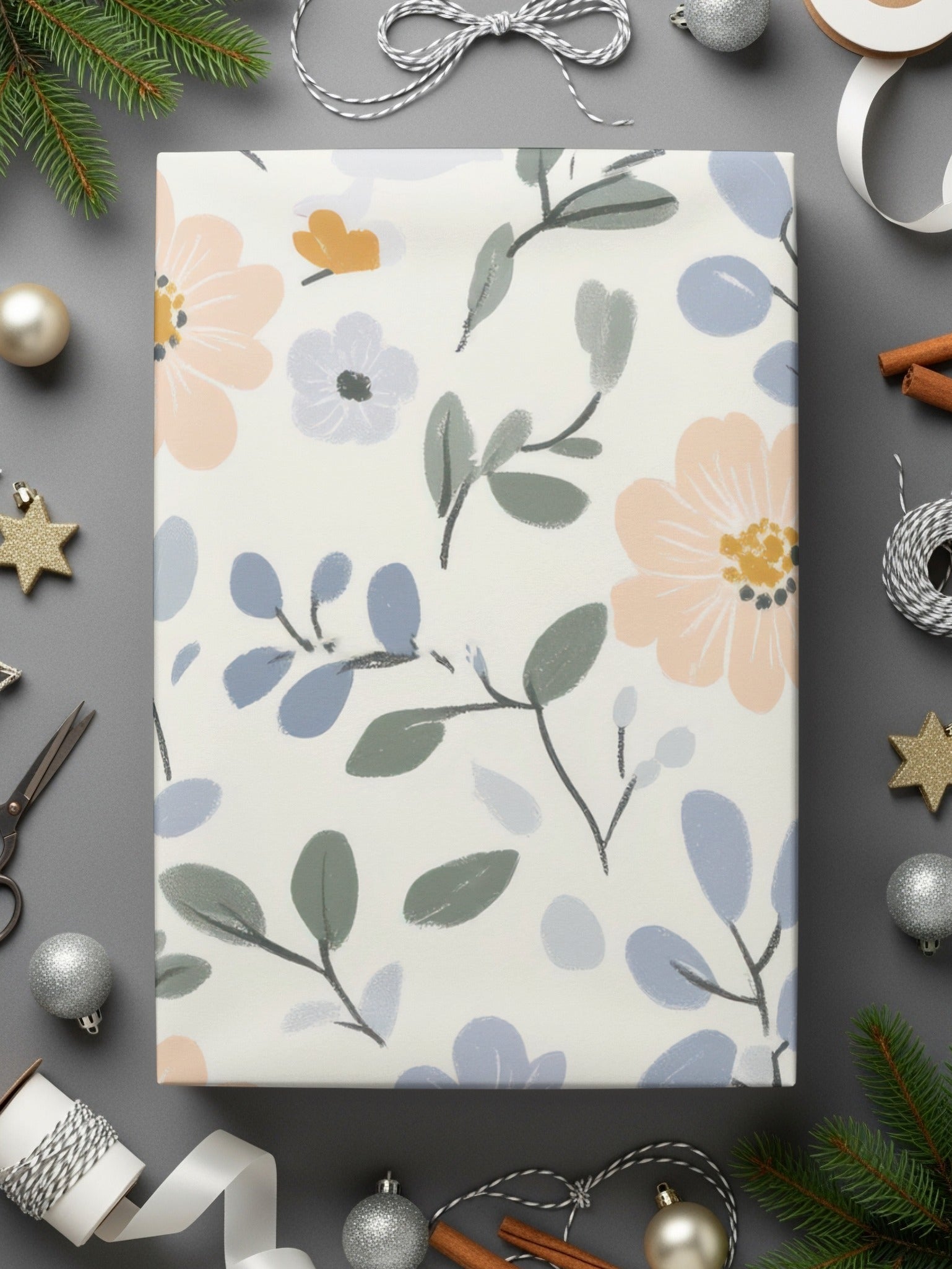 Pastel Neutral Floral Seamless Pattern, Gentle Seamless Pattern for Commercial Use