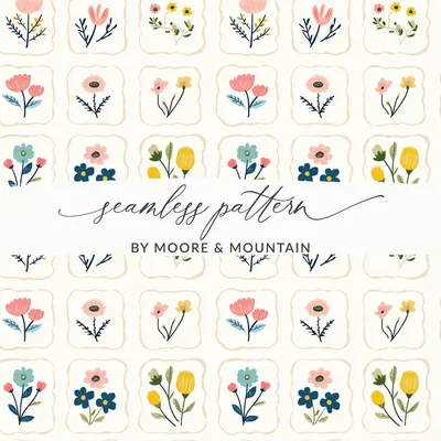 Floral Digital Paper, Seamless Flower Pattern, Watercolor Flower Clipart, Flower Design for Fabric, Flower Digital Backgrounds