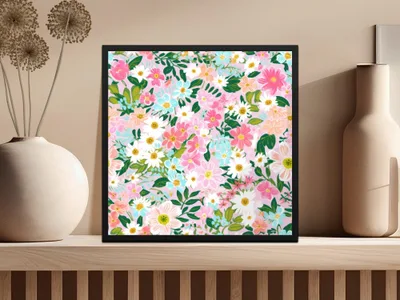 Ditsy Floral Pastel Seamless Pattern for Commercial Use