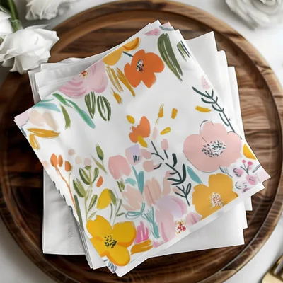 Floral Digital Paper, Seamless Pattern, Pink Orange Flowers, Printable Paper Pack, Commercial Use, Scrapbook Paper, Digital Download