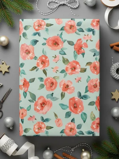 Floral Digital Paper, Watercolor Roses Pattern, Seamless Flower Design, Commercial Use Background, Spring Digital Download, Fabric Design