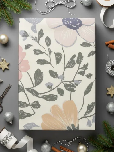 Neutral Floral Digital Seamless Pattern, Pastel Flower Digital Paper, Blush Peach Floral Repeat Pattern