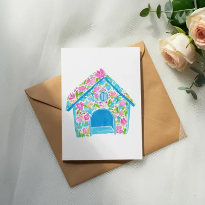 Floral Dog House SVG Digital File | Preppy Pet Kennel Clipart | Dog Mom Gift Design for Sublimation & Crafts | Pet Lover PNG SVG