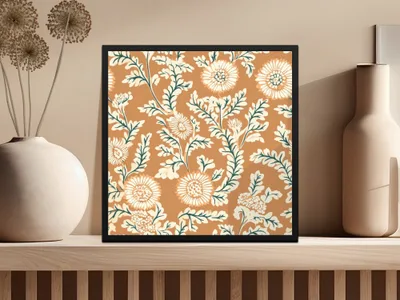 Floral Flourish Indian Motif Seamless Pattern Design