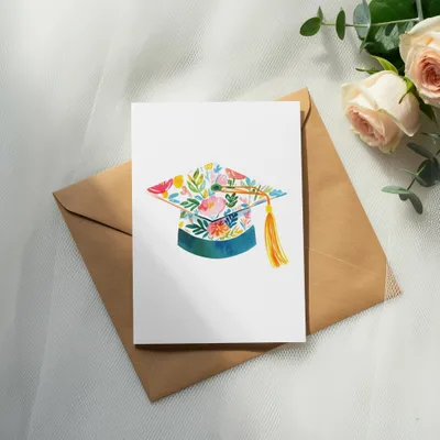 Floral Graduation Cap SVG Digital Download for Class of 2024, Graduate PNG Clipart, Senior University College Success Clip Art SVG