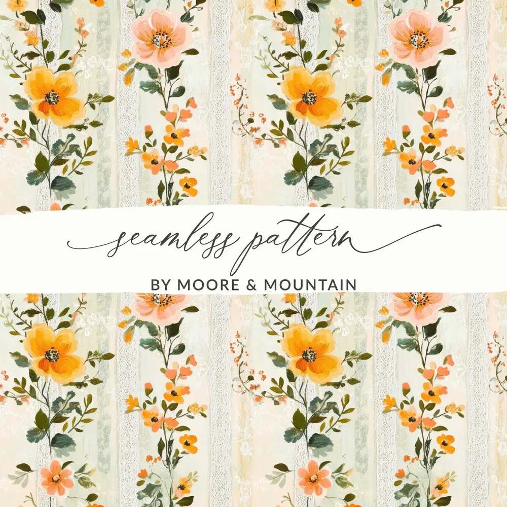 Ditsy Floral Lace Digital Paper, Seamless Flower Pattern, Watercolor Texture, Scrapbook Paper, Digital Download, Commercial Use