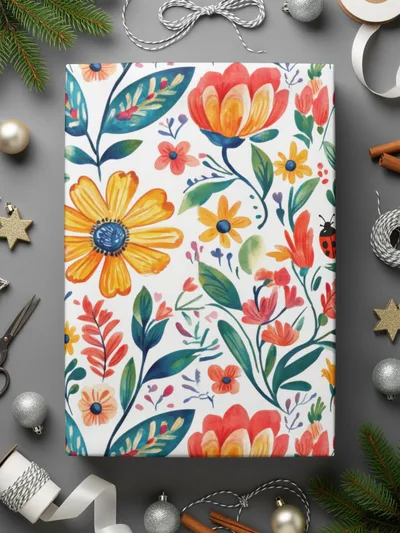 Floral Meadow with Ladybugs and Plants Digital Download | Nature-inspired Art Print