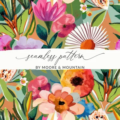 Floral Pattern Digital Paper, Botanical Clipart, Seamless Flower Background, Watercolor Art, Fabric Design, Scrapbook Paper, Digital