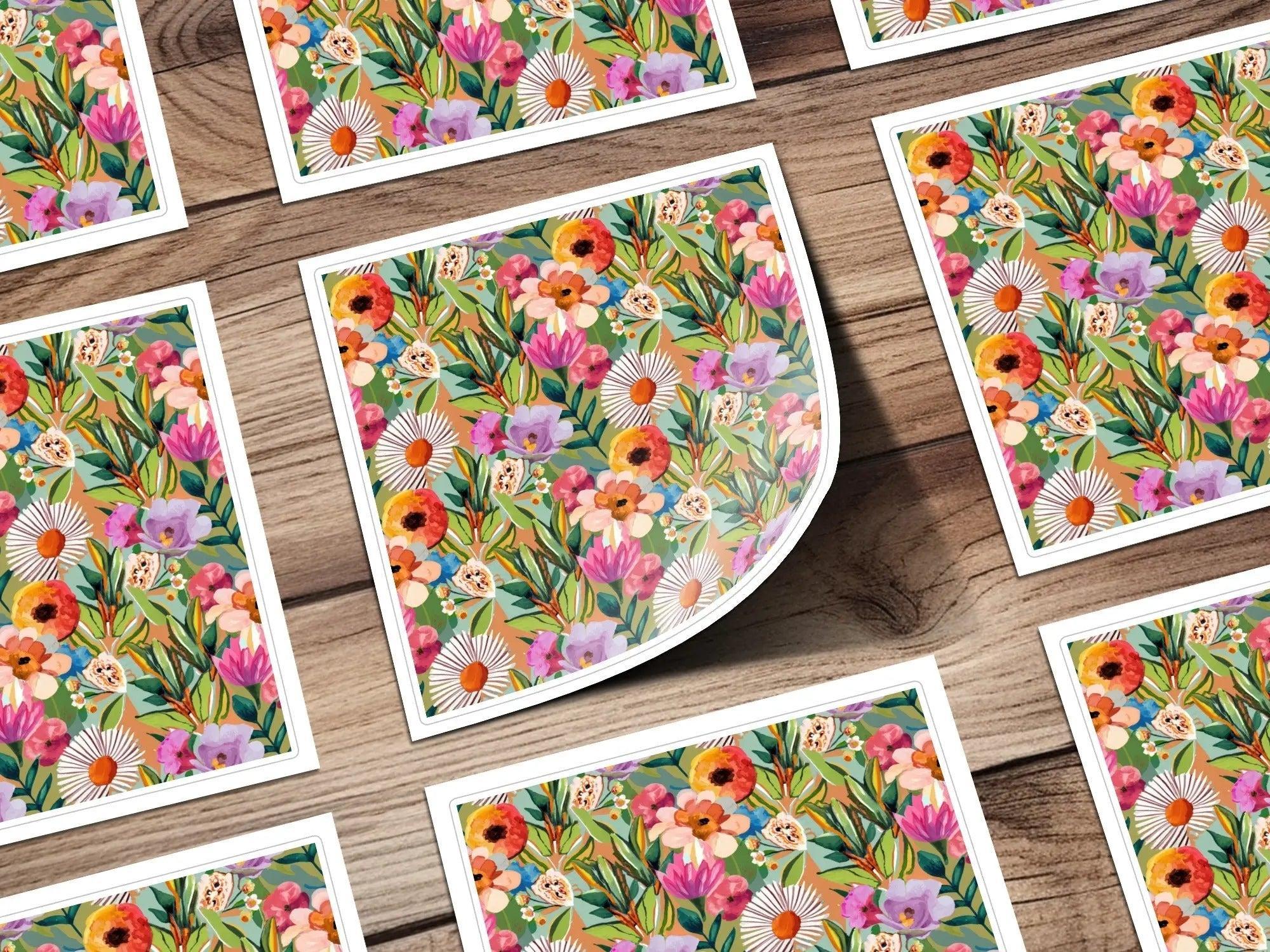 Floral Pattern Digital Paper, Flower Seamless Pattern Design, Spring Summer Fabric Design, Scrapbook Paper, Commercial Use, POD License