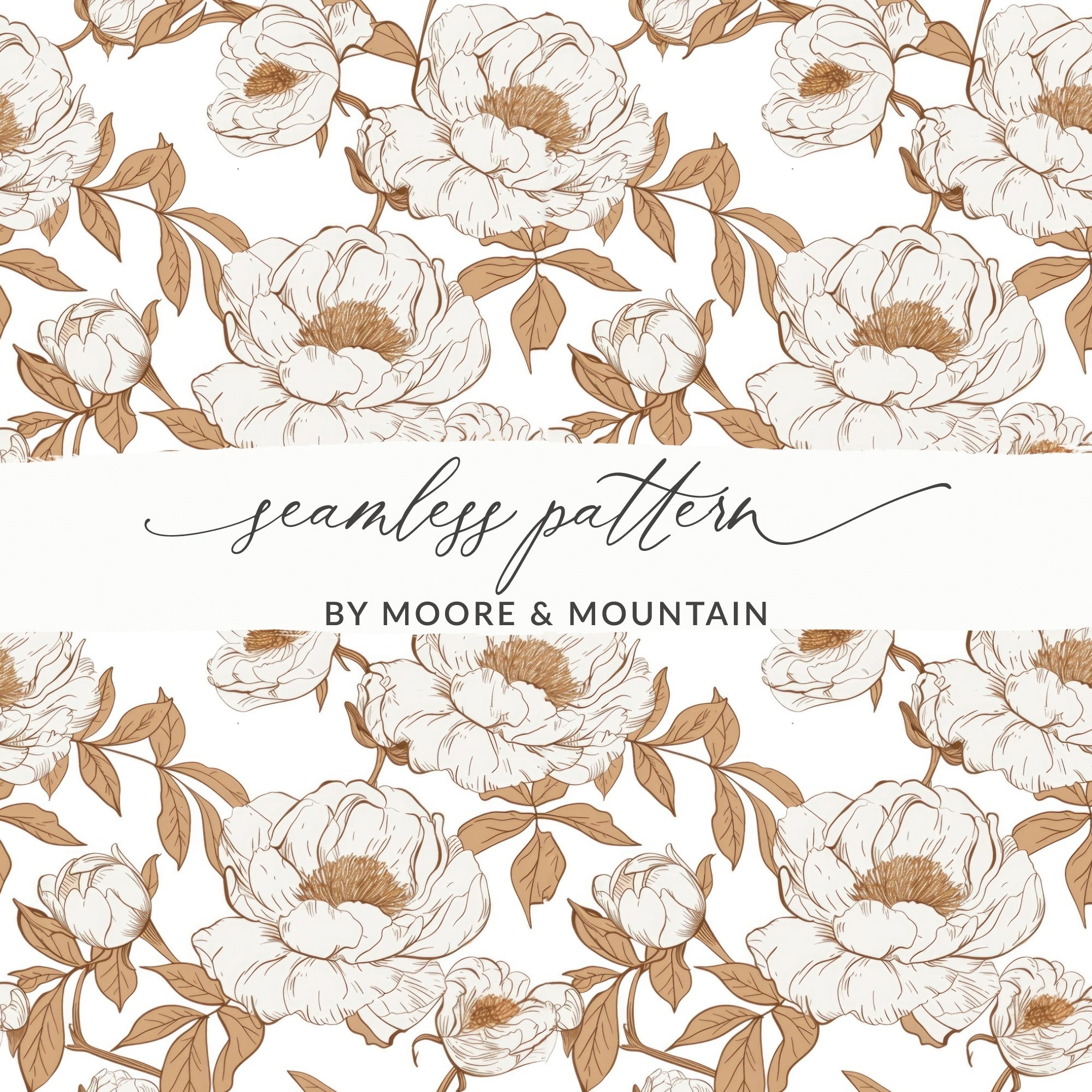 Floral Pattern Digital, Peony Flower Seamless, Botanical Design, Fabric Print, Wallpaper Design, Scrapbooking Paper, Digital Paper