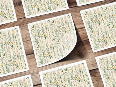 Floral Pattern Digital, Wildflower Seamless Design, Botanical Print JPG, Two Scale Repeat, Fabric Design, Paper Craft, Scrapbooking