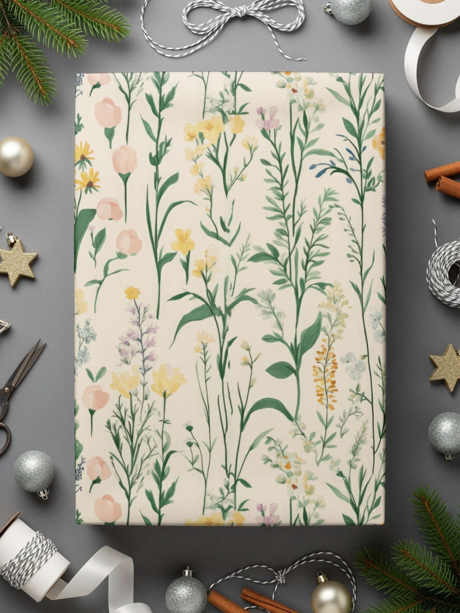 Floral Pattern Digital, Wildflower Seamless Design, Botanical Print JPG, Two Scale Repeat, Fabric Design, Paper Craft, Scrapbooking